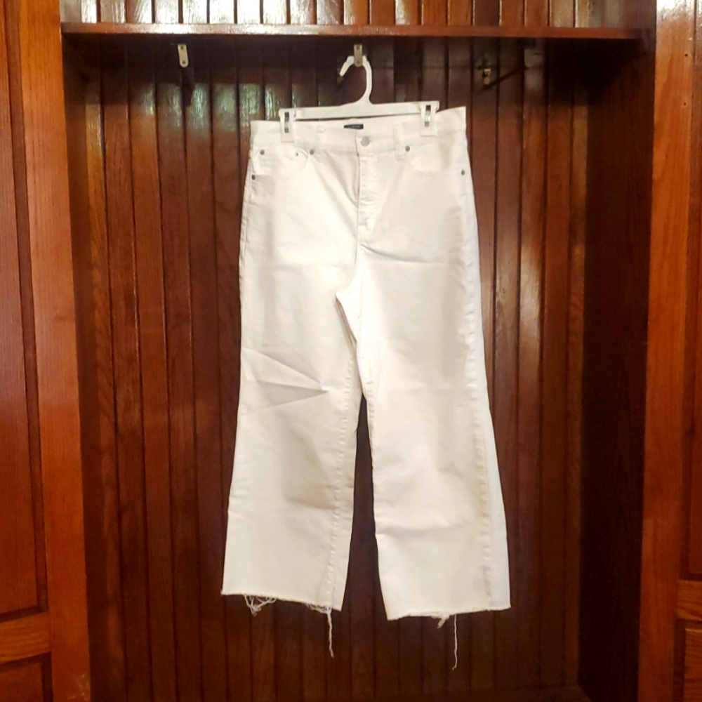 J. Crew White Wide-Leg Jeans